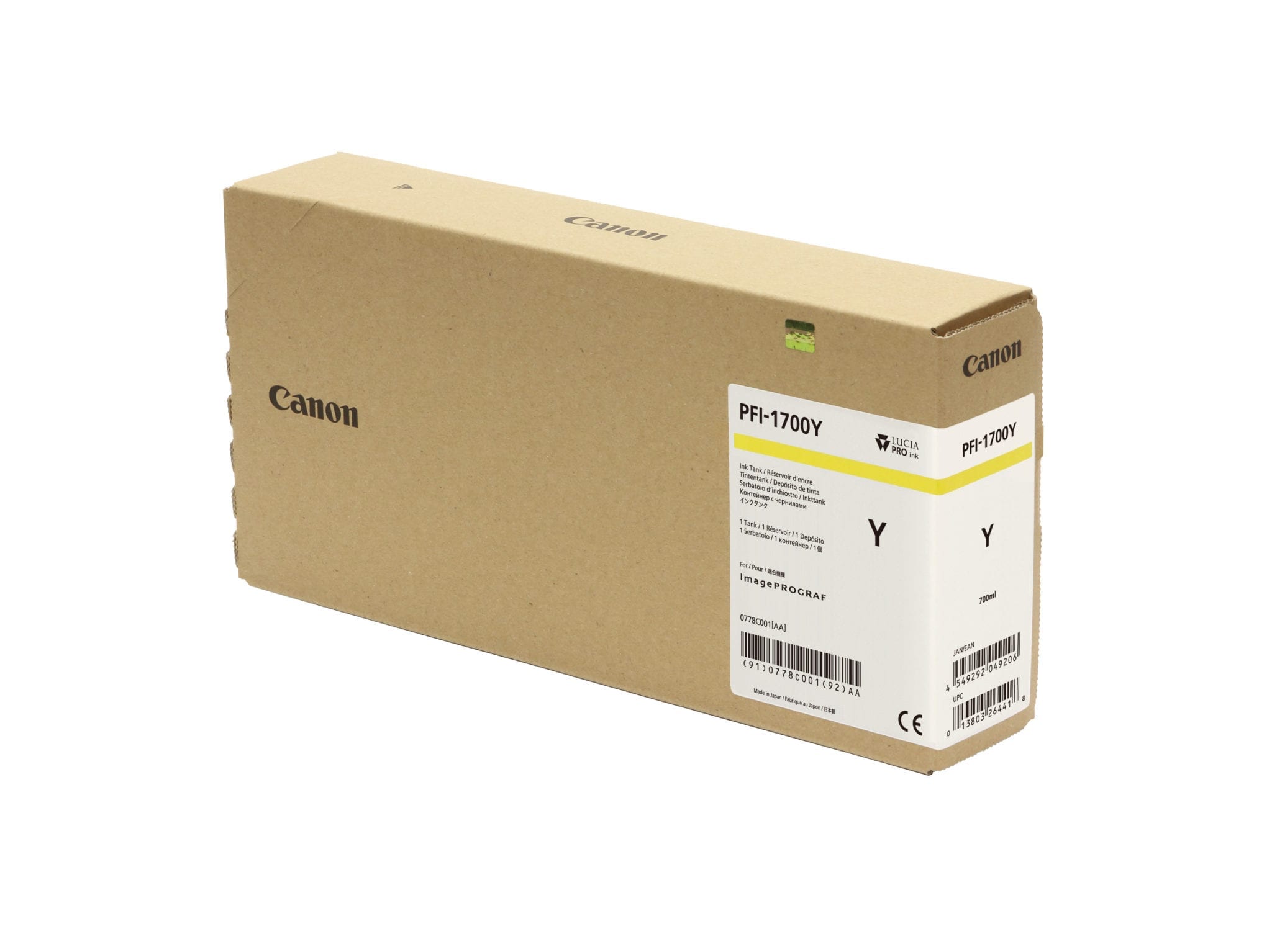 Canon PFI-1700Y Yellow Cartridge 700ml - 0778C001AA - Image 2