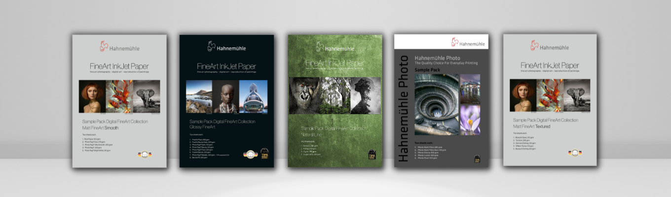 Hahnemühle sample packs in the UK for testing paper surfaces and weights before buying full packs