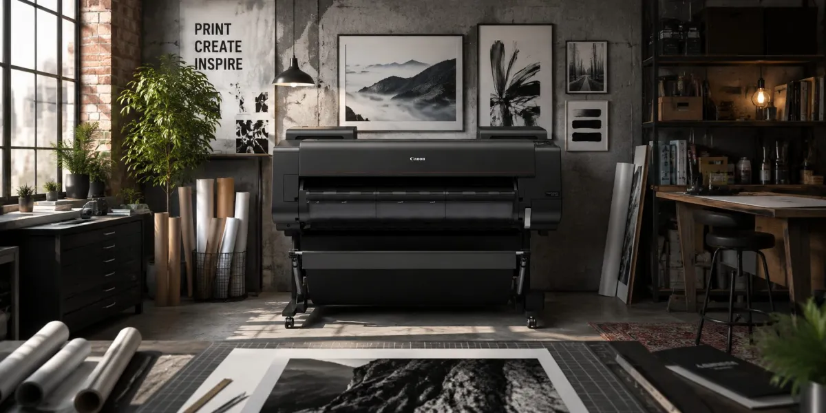 Canon imagePROGRAF printer in a fine art studio